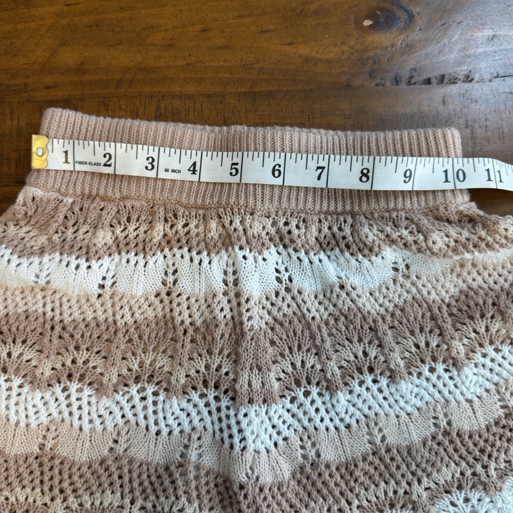 Princess Polly Knit shorts brown white stripe crochet size 0 NWOT - Picture 3 of 4